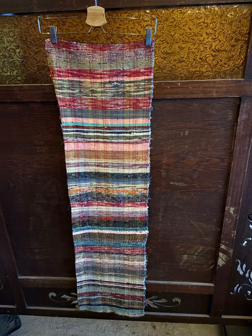古布　裂織　35×120cm ボロ　アンティーク　ヴィンテージ　裂き織り