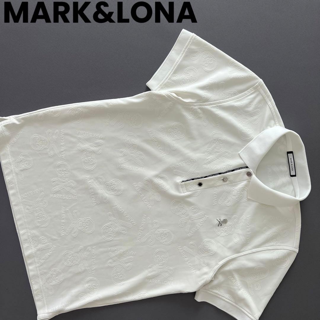 MARK&LONA マークアンドロナ　エンボス　総柄　ロゴ　メンズ　ポロシャツ
