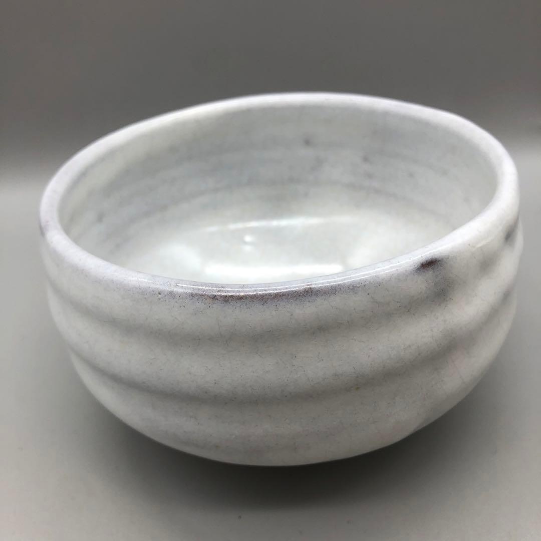 新品未使用木箱入り萩陶苑椿秀窯お茶碗12cm伝統工芸萩焼白萩骨董品茶道具