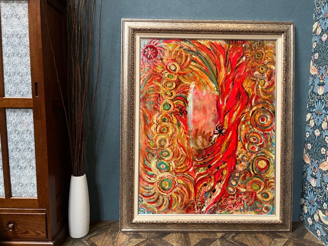 特大 油絵 絵画 インテリア アンティーク 抽象画 額縁