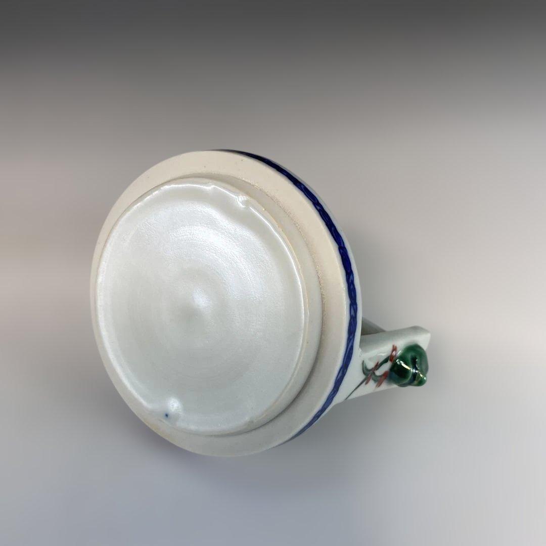 【茶道具】高野昭阿弥造　赤絵手桶茶器（共箱）