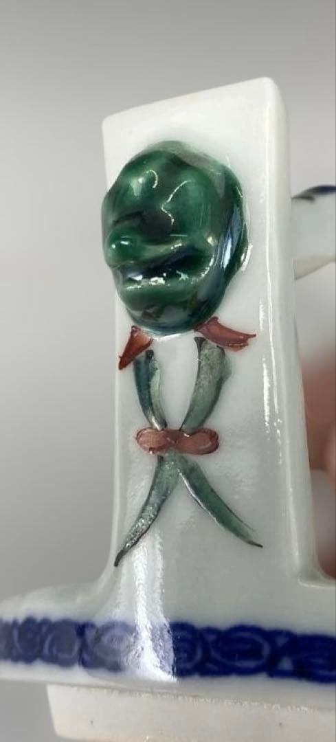 【茶道具】高野昭阿弥造　赤絵手桶茶器（共箱）