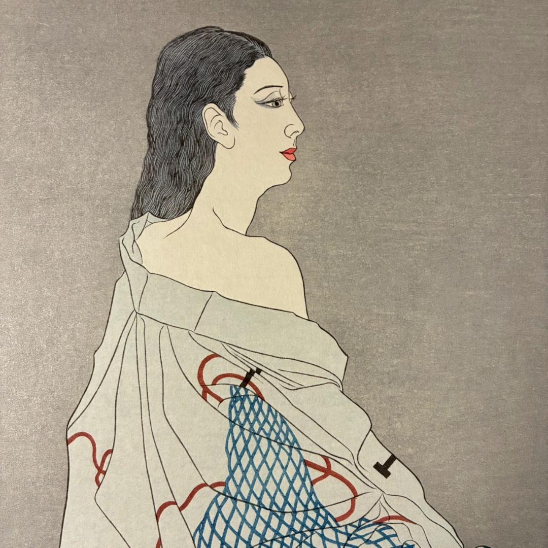 【最終値下げ】加山又造「網」オリジナル木版画 サイン・証明シール有 アダチ版画