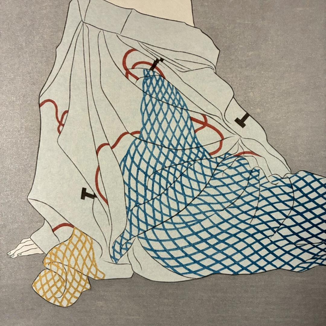 【最終値下げ】加山又造「網」オリジナル木版画 サイン・証明シール有 アダチ版画