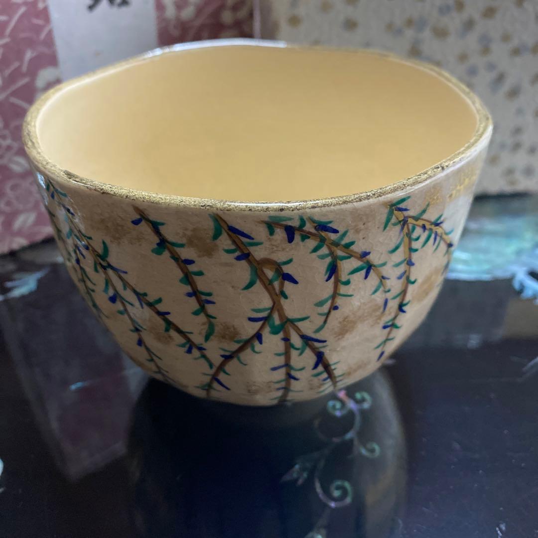 沖野和香　乾山・柳模様 抹茶茶碗