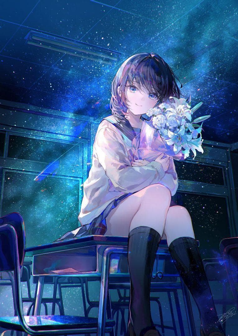藤ちょこ先生 直筆サイン入り 特殊加工アート さいはての空、彼方の教室