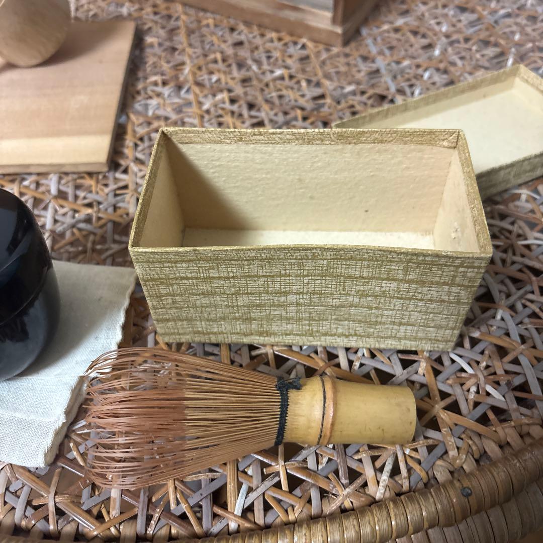 茶道具 セット 木箱入り 抹茶碗 水指 棗 柄杓 旅茶道具 アンティーク