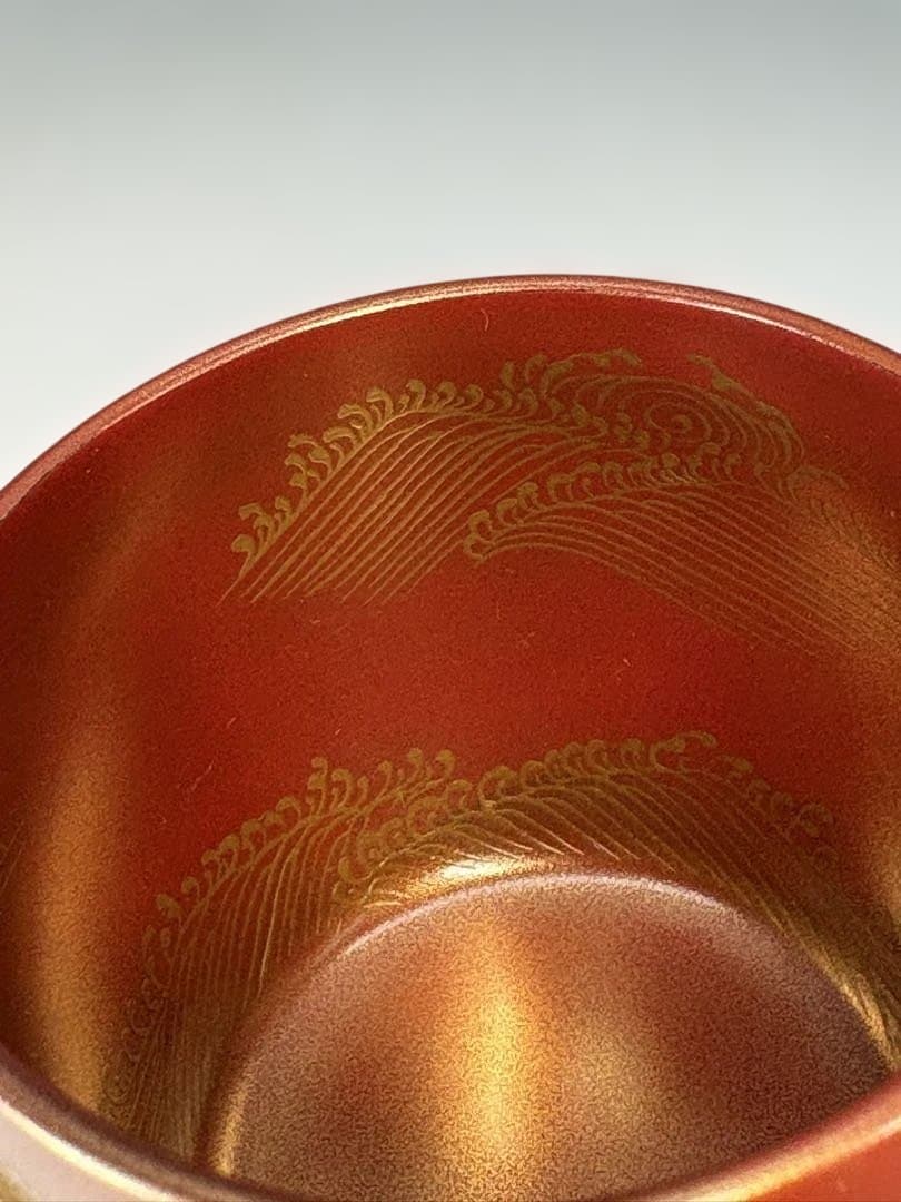 【中古品】平安宗章造　鶴蒔絵大棗（共箱）