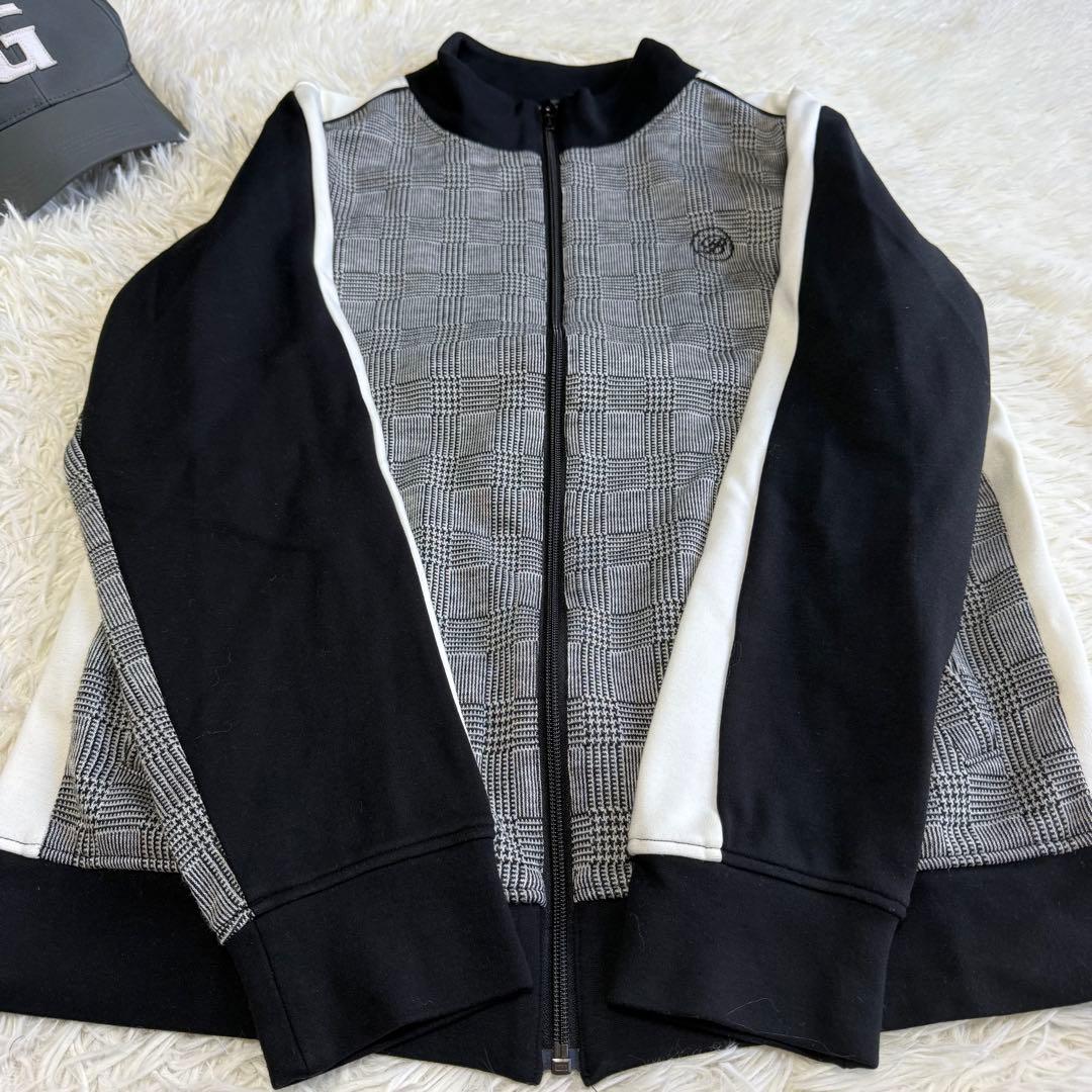 【バンデルゴルフ】美品 ジップジャケット グレンチェック Lサイズ メンズ