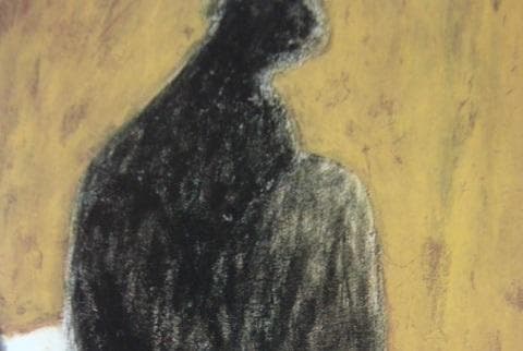 斎藤清、「人物」、希少な画集の額装画、オーダーマット付・日本製新品額入り
