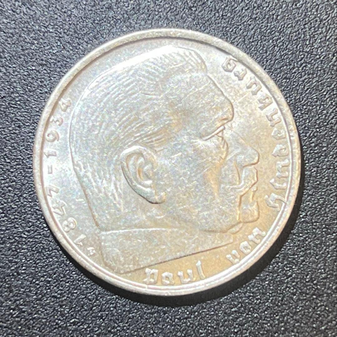 ドイツ第三帝国　2マルク銀貨　未使用　1938年　古銭