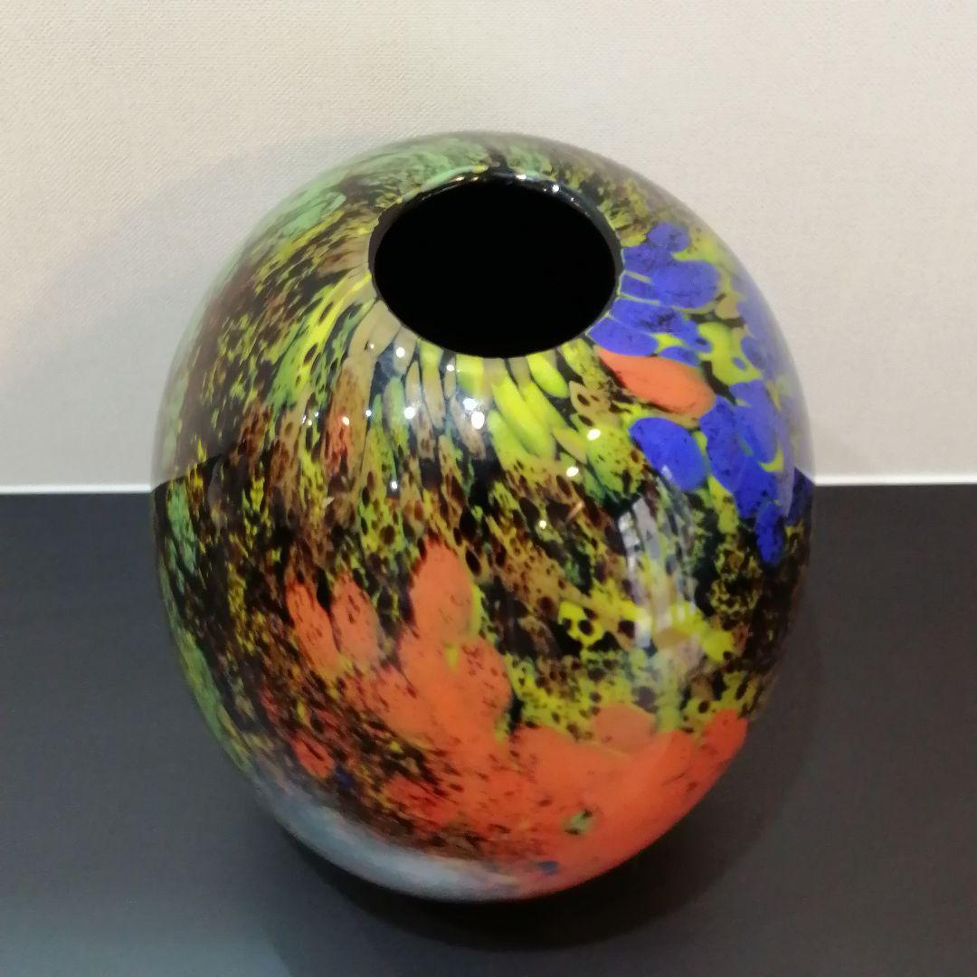 カメイガラス 花瓶 フラワーベース ガラス製 H27cm 新品未使用
