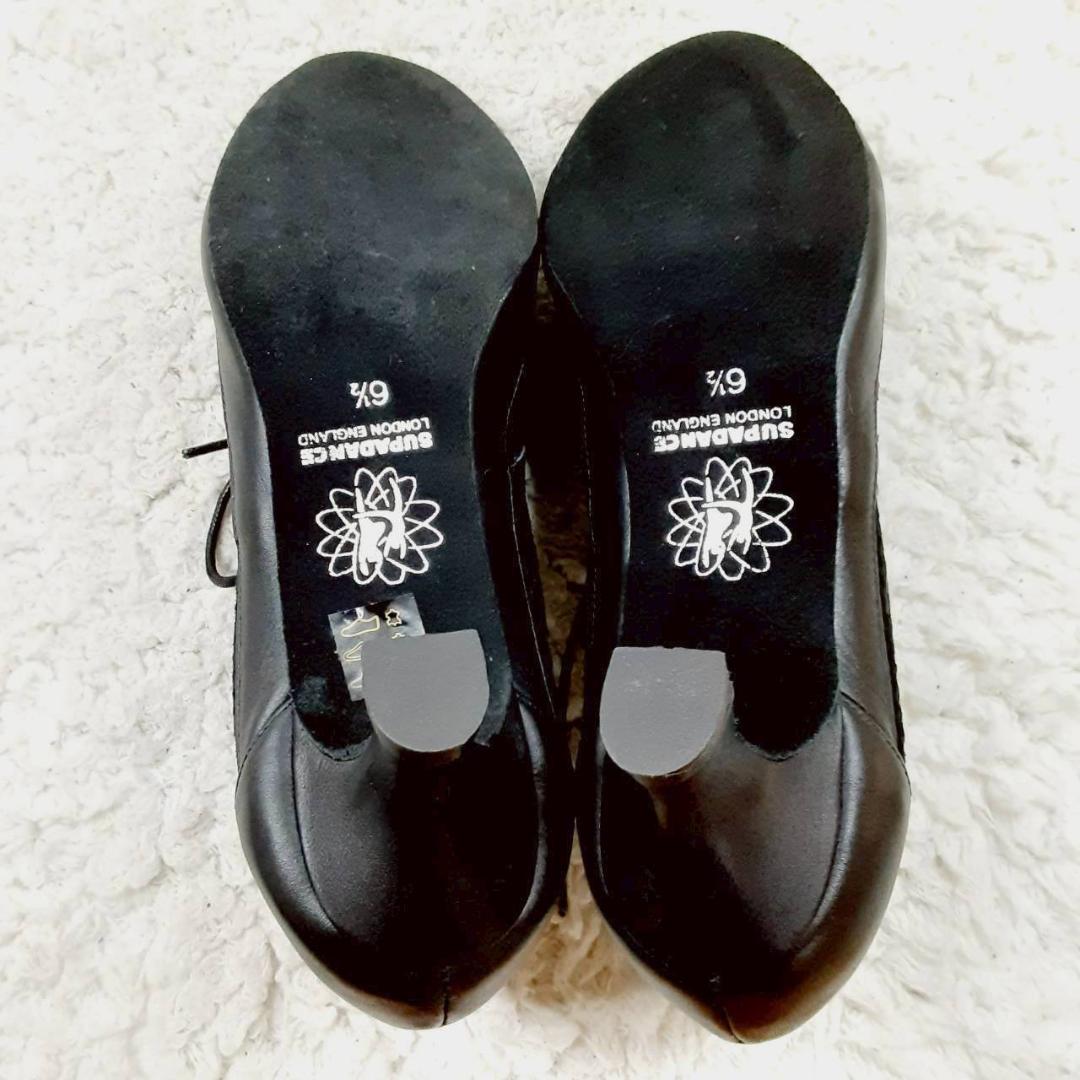 美品23.5㎝◎SUPADANCE 社交ダンスシューズ 黒 メッシュ 保存袋付き