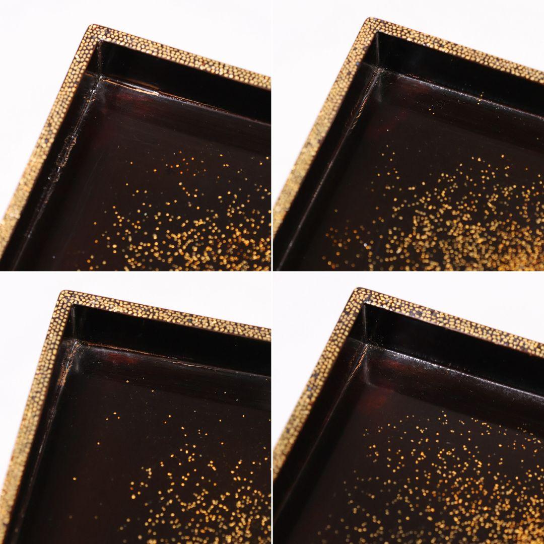 【MB183】加賀蒔絵 花鳥本金蒔絵 大盃 盃台 天然木漆塗 鶏 松竹梅 鶴霊芝