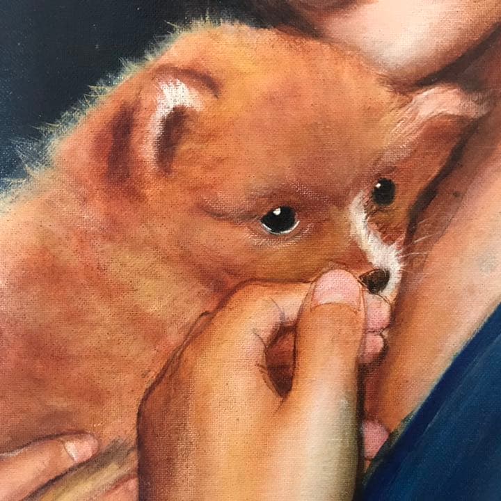 グラッシ技法(中世ルネサンス絵画様式)による油彩画  1979年　大幅値下げ