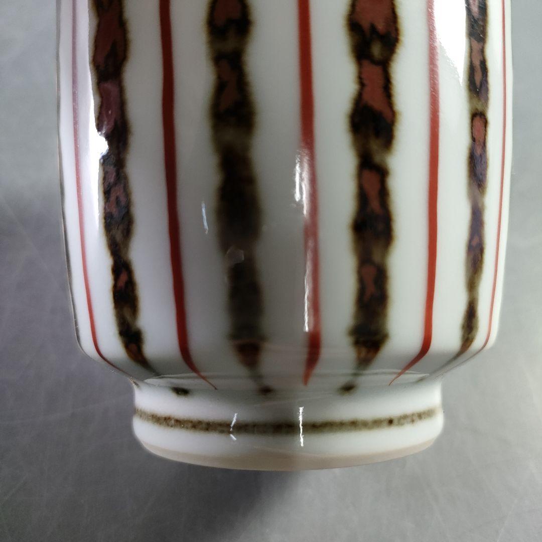 A894-4/平安松斎 造/鉄絵線文/蒸茶碗/蓋茶碗/5客/