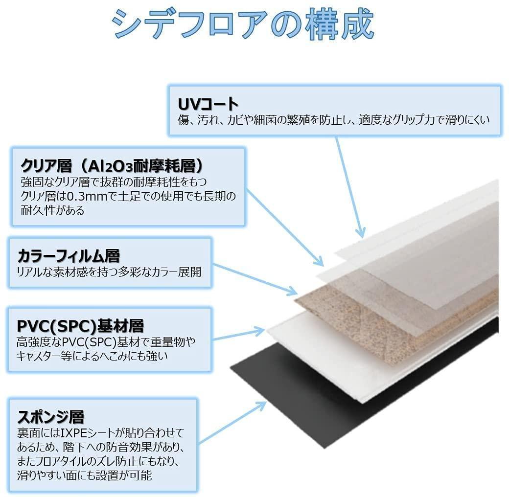 フローリング くぎ不要の簡単施工50枚入（約6畳）オーク柄