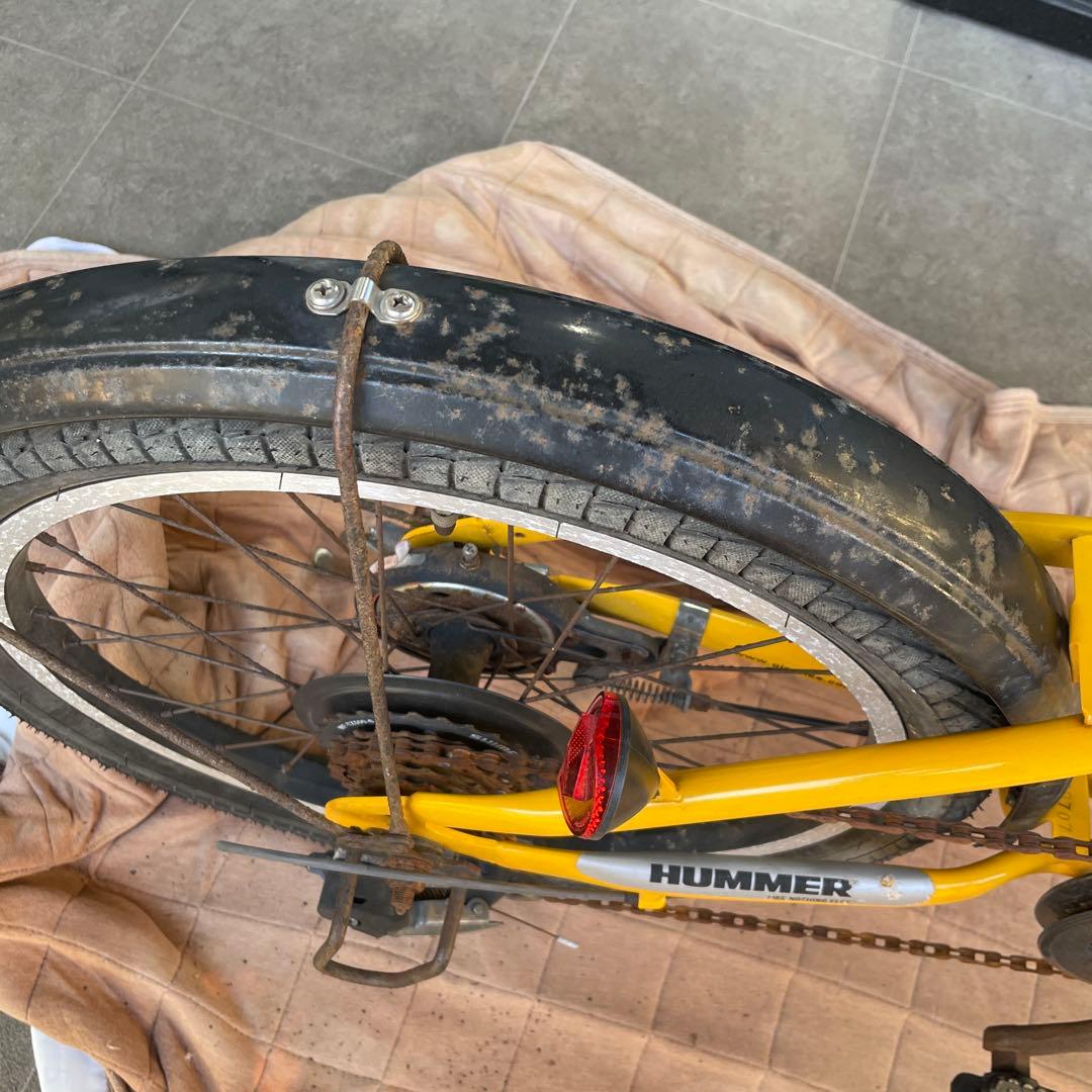 【ジャンク品】ハマー　折りたたみ自転車　イエロー　黄色