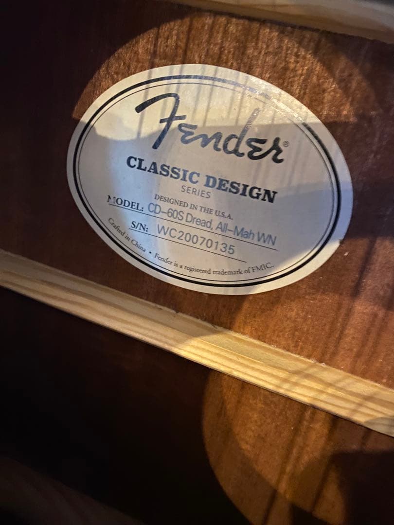 フェンダー　FENDER ギター　CD-60s all mahogany