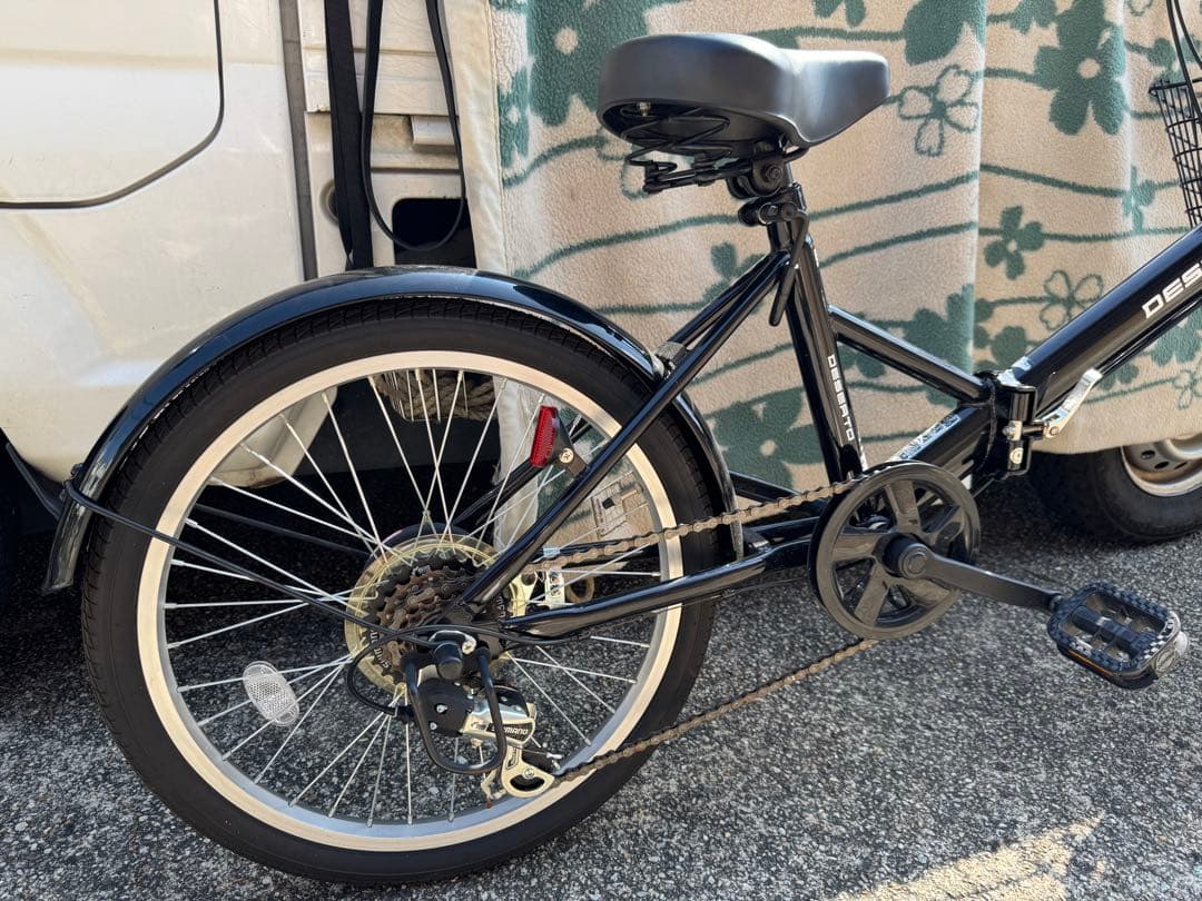 ①使用1回 6段変速 オートライト 折りたたみ 自転車 20インチ 型 折り畳み