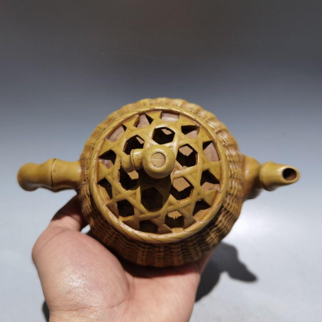 紫砂壷 宜興 竹筐壺 泡茶壺 茶器