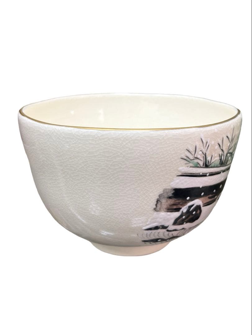 茶碗　京焼　竜安寺に雪　抹茶茶碗　抹茶碗　茶道具