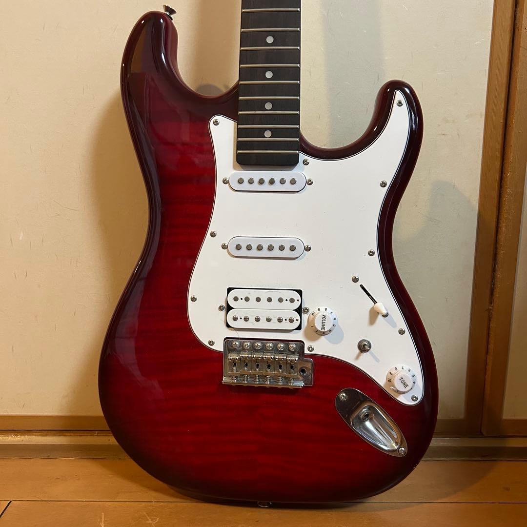 【美品】BUSKER'S ストラト HSS フレイムレッド エレキギター