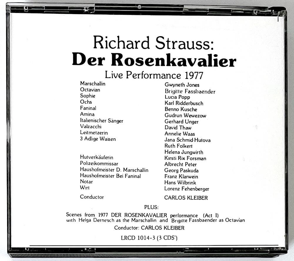 廃盤 CD 薔薇の騎士 1977年ライブ盤 DER ROSENKAVALIER