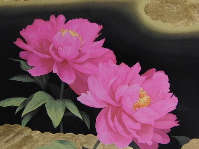 安西大、【花の咲く風景―牡丹―】、希少画集画より、状態良好、新品高級額装付