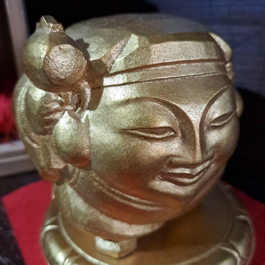 平櫛田中拜刀作　福聚大黒天尊像　共箱　金箔像　 古展出品作品 　昭和30年出品作