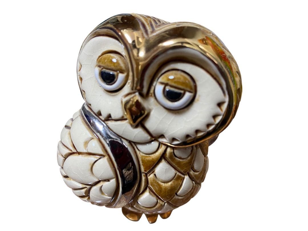 フクロウ　リアコナダ　フクロウ　置物　金色フクロウ　開運　商売繁盛
