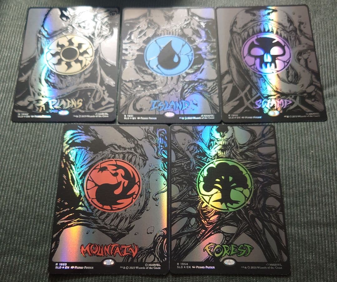 mtg スパイダーマン シンビオート レイズドFOIL 基本土地 ５枚セット