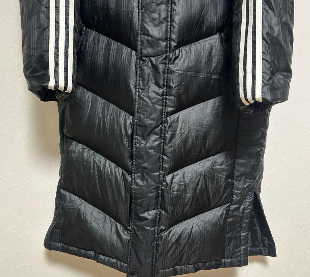 adidas ダウンコート XL Oサイズ ストライプ