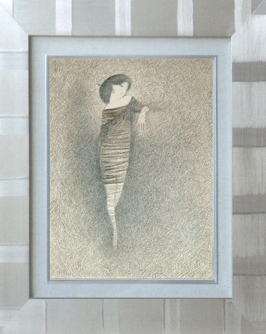 油絵 菅家令子 絵 絵画 インテリア 額付(白) F3-010111 人物 女性