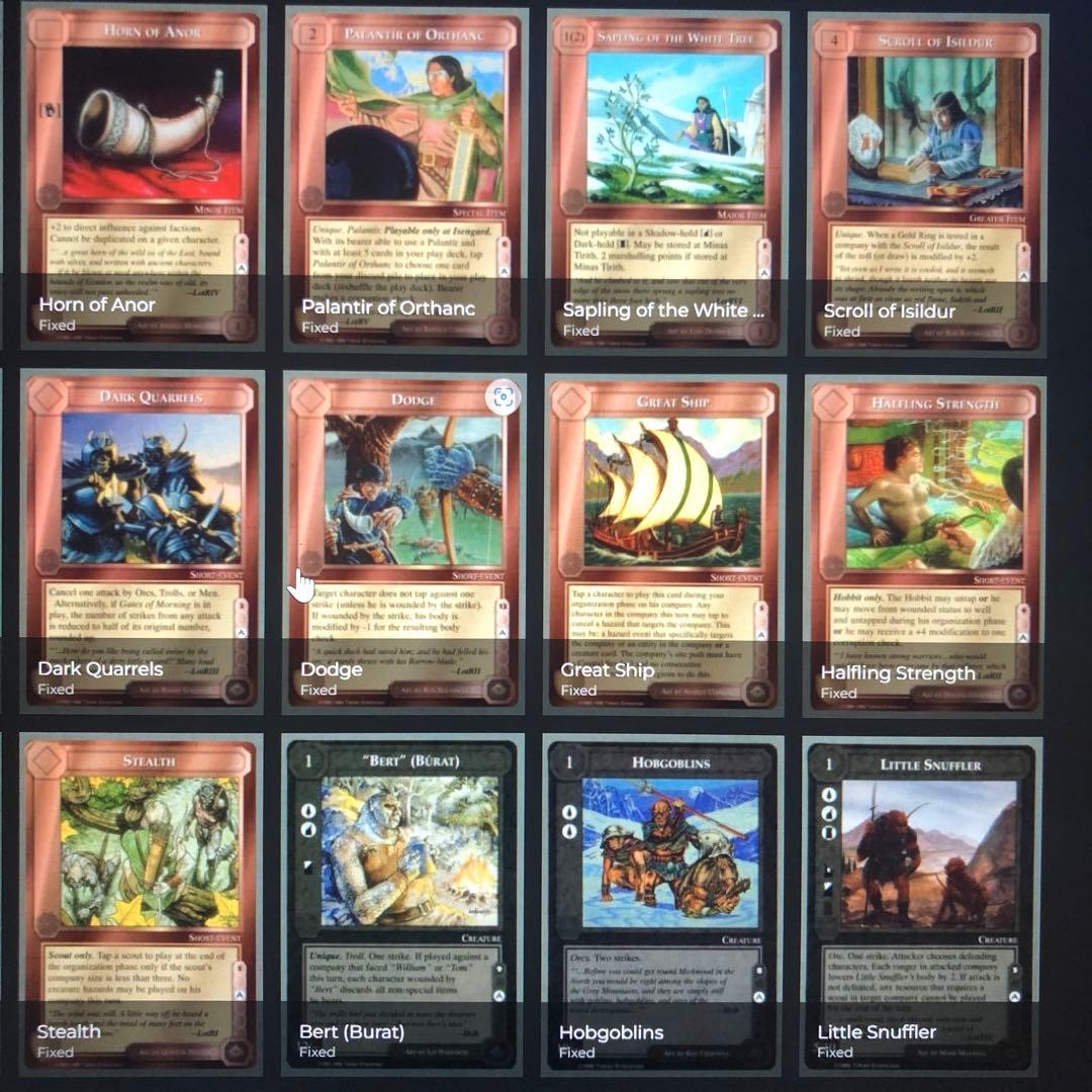 ミドルアース　カード　チャレンジデッキA ccg コンプ　指輪物語　希少