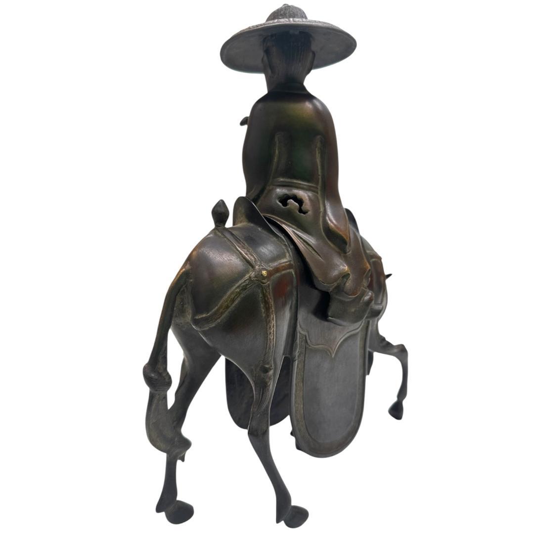 黄銅製 唐馬仙人 香炉　置物 古銅　骨董品　美術品・アンティーク・コレクション