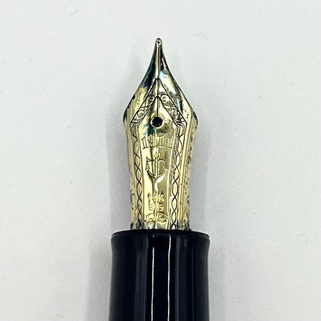 美品✨セーラー 伝四郎 樺細工万年筆 14K 中字 ブラウン 箱インク付 文房具