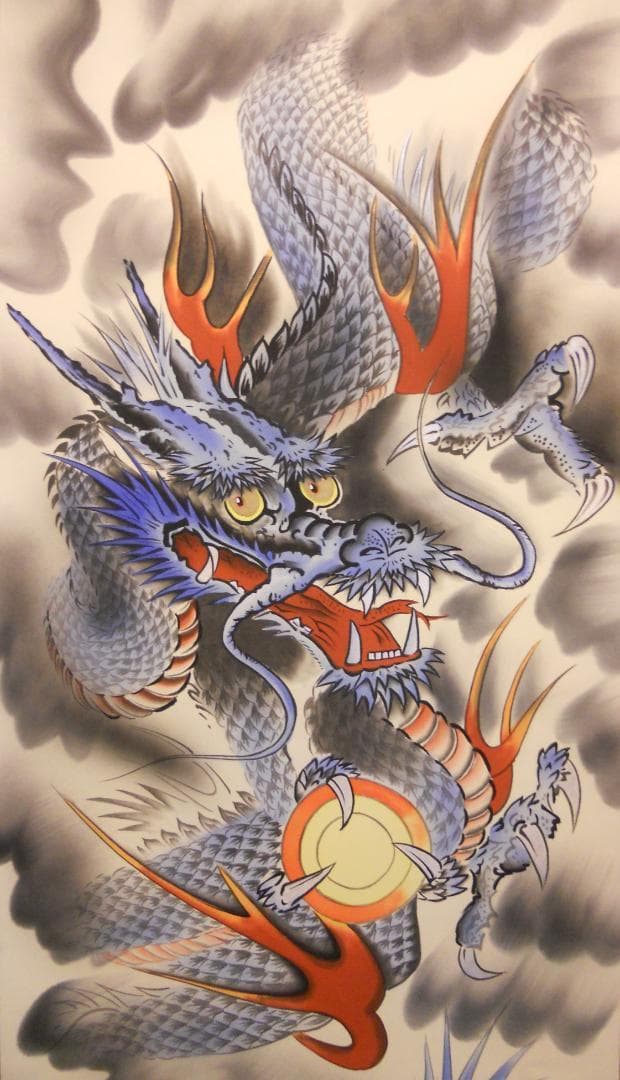 掛け軸 佐藤白雲 青龍図 絹本 希少 軸装 茶道具 掛軸 美品 です。