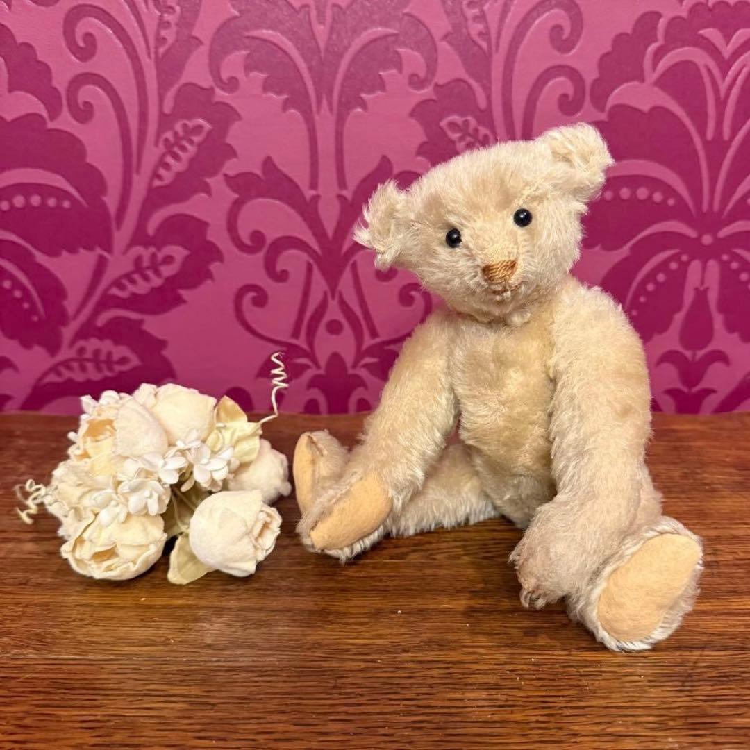 シュタイフ Steiff アンティークテディベア　ホワイト　22cm