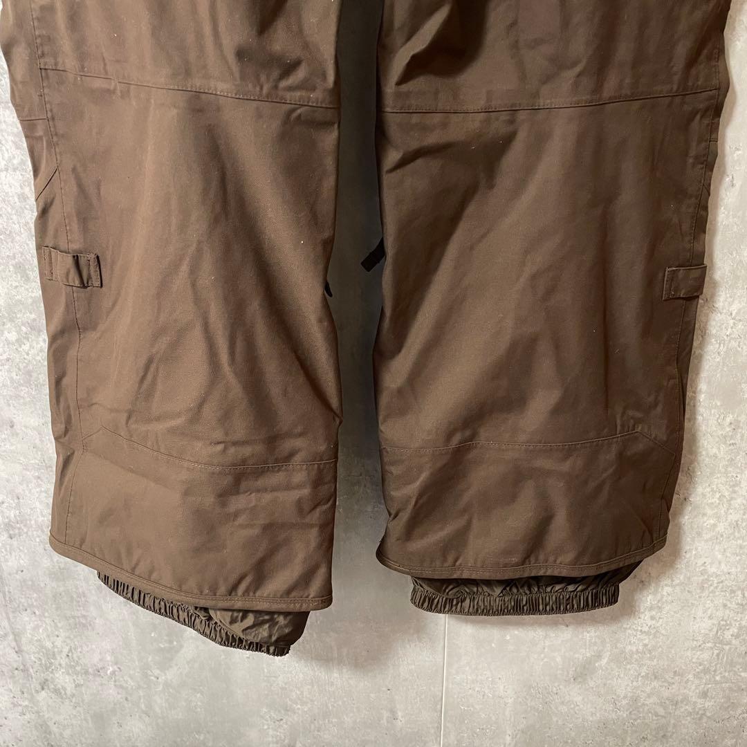 burtonバートンスキーパンツスノーボードウェアズボン下茶色ブラウン刺繍ロゴ