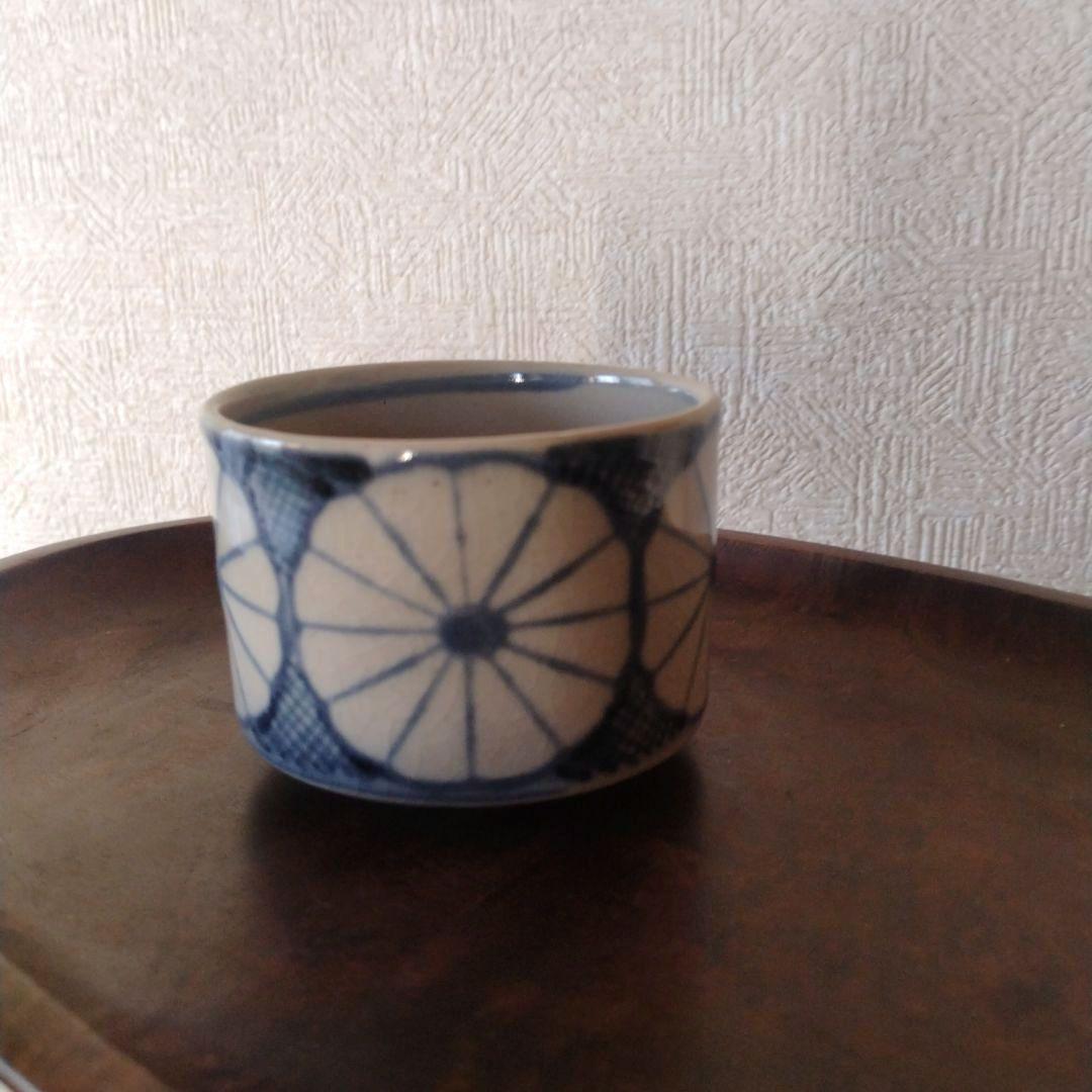 古伊万里美濃太白菊半筒猪口御深井江戸時代A