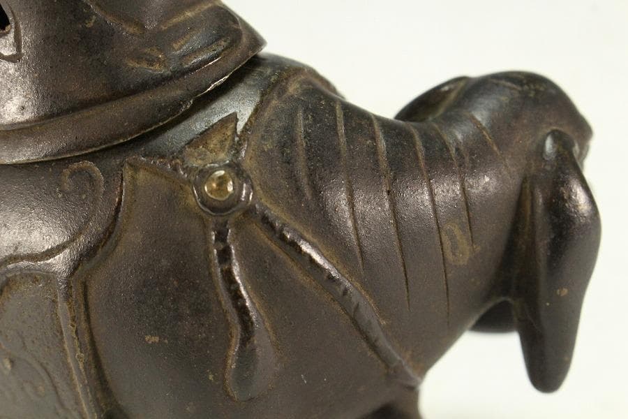 中国美術 古銅 象上達磨大師 香炉(K-XA806)
