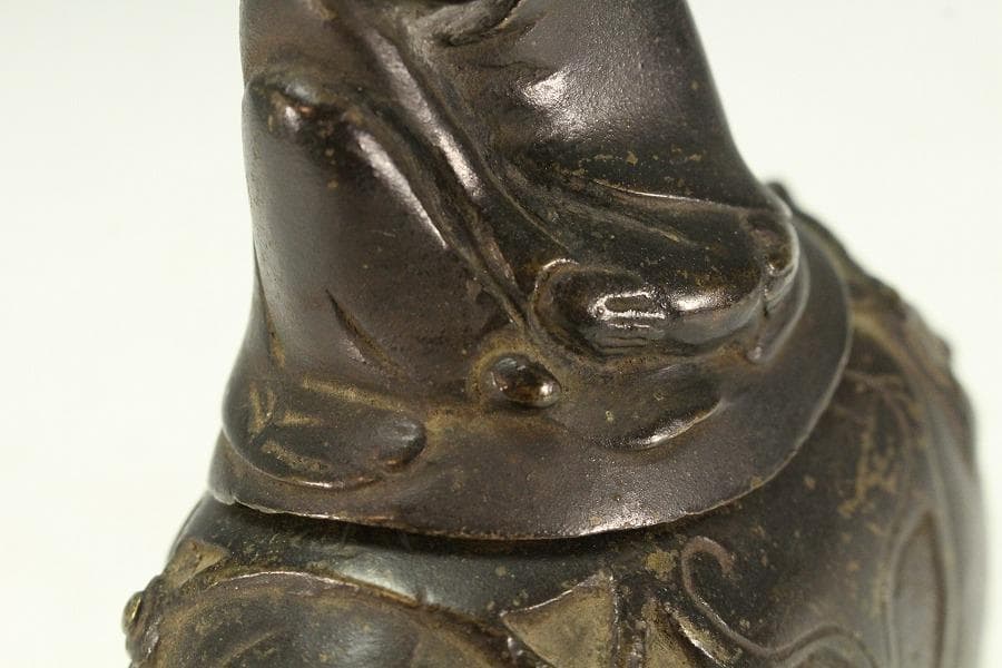 中国美術 古銅 象上達磨大師 香炉(K-XA806)