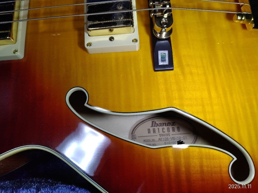 IBANEZのアートコアカスタムシリーズの1ランク上フルアコAF105-VB美品