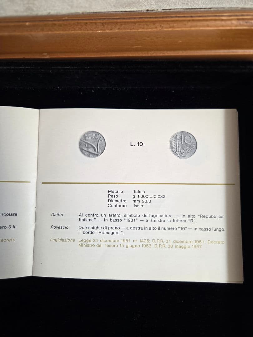 (稀少)イタリア共和国　銀貨と記念貨入りミントセット　11枚　1981