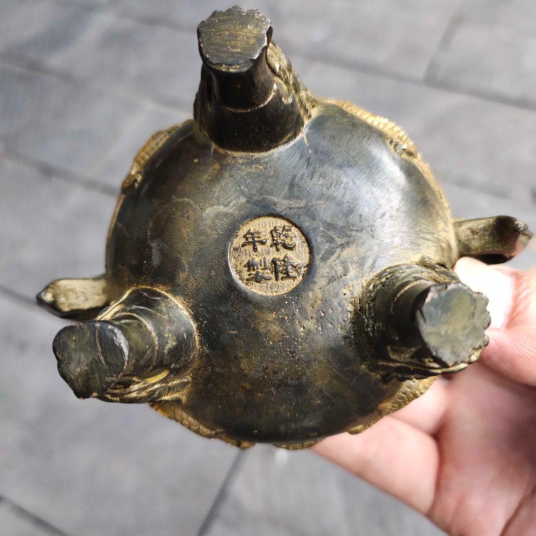 銅 細工 二龍戯珠薫香炉 香道具 仏具 工芸品 美術品 置物