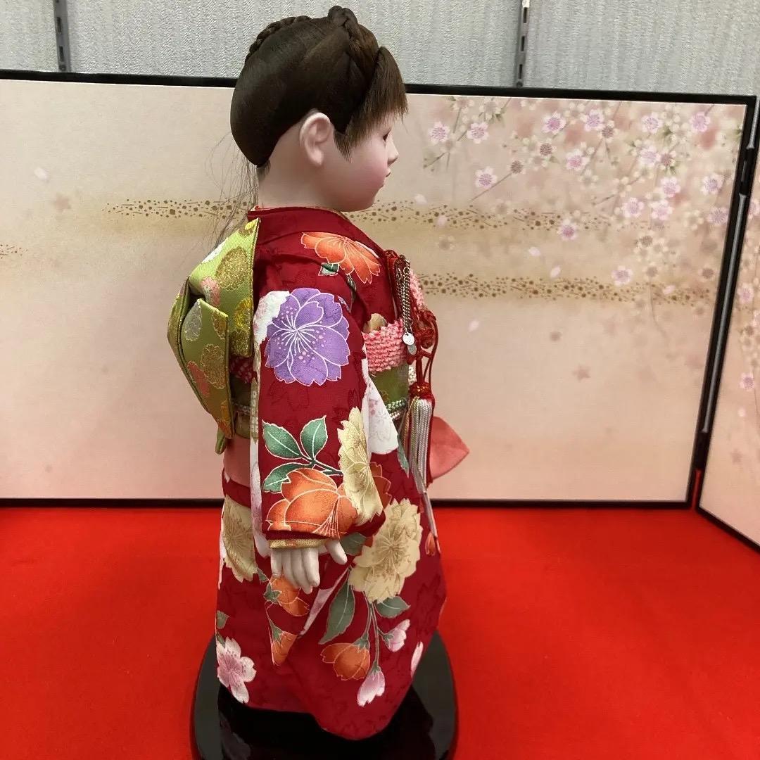 2203 可愛い市松人形　美品　市松人形　ポニーテール人形　高さ42.5㎝位