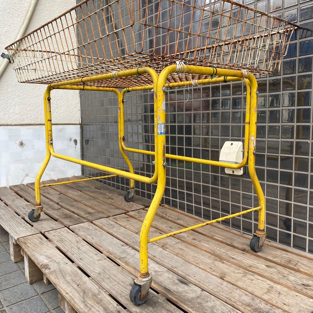 昭和レトロ 業務用カート 店舗什器 シャビー タイヤ付き インテリア
