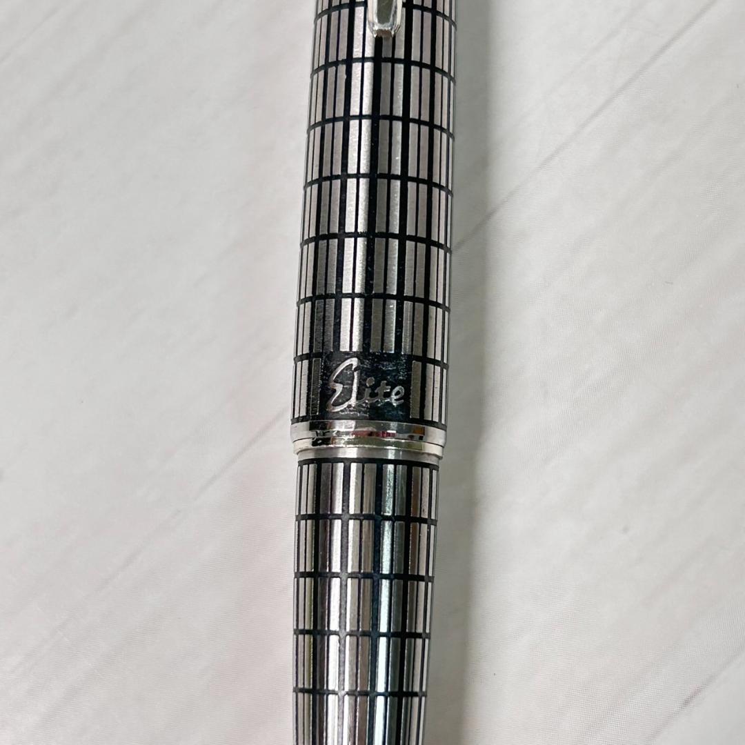 パイロット 万年筆 エリート シルバー格子 H675 18K F レア U128