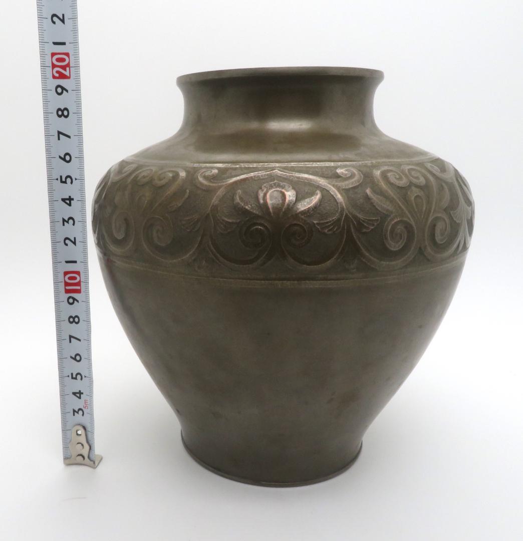 華瓶　朧銀　銀25％　骨董品　重さ約 696g 銀瓶　銀仕上　銀製